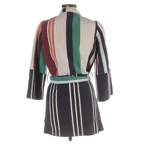 APIECE APART Boro striped colorblock quilted wrap jacket kimono stripe mixto 6 - Picture 2 of 11